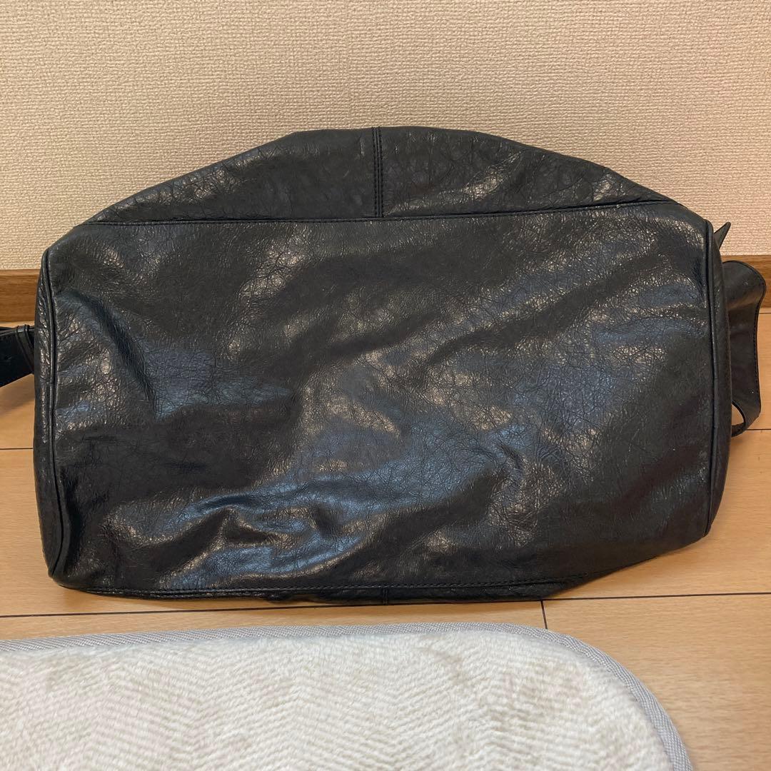 バレンシアガ　黒 レザー ボストンバッグ