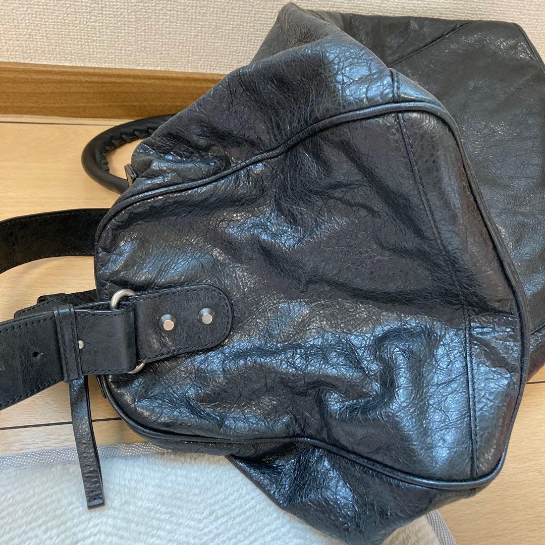 バレンシアガ　黒 レザー ボストンバッグ
