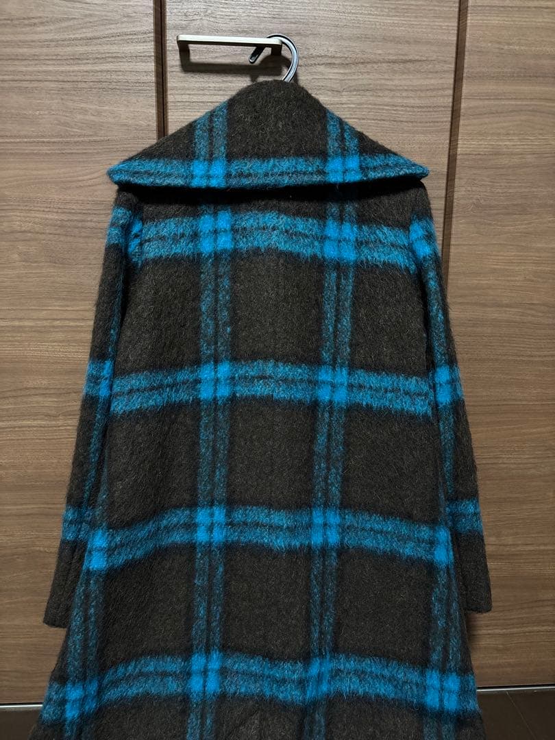 【FRAY I.D】定価約6万‼️アルパカシャギーステンカラーコート チェック柄