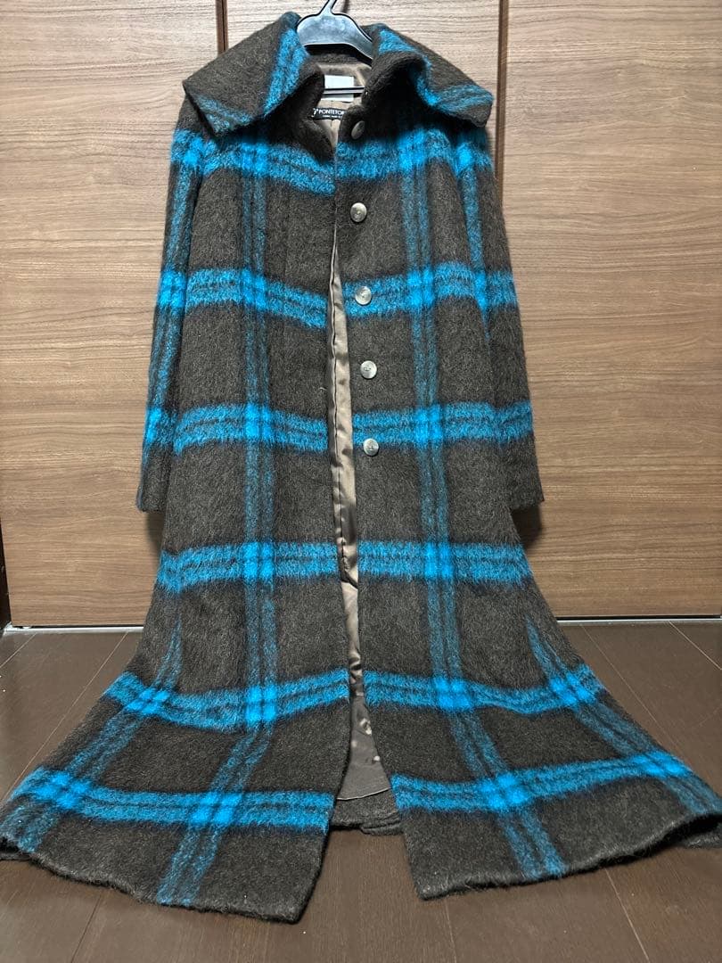 【FRAY I.D】定価約6万‼️アルパカシャギーステンカラーコート チェック柄