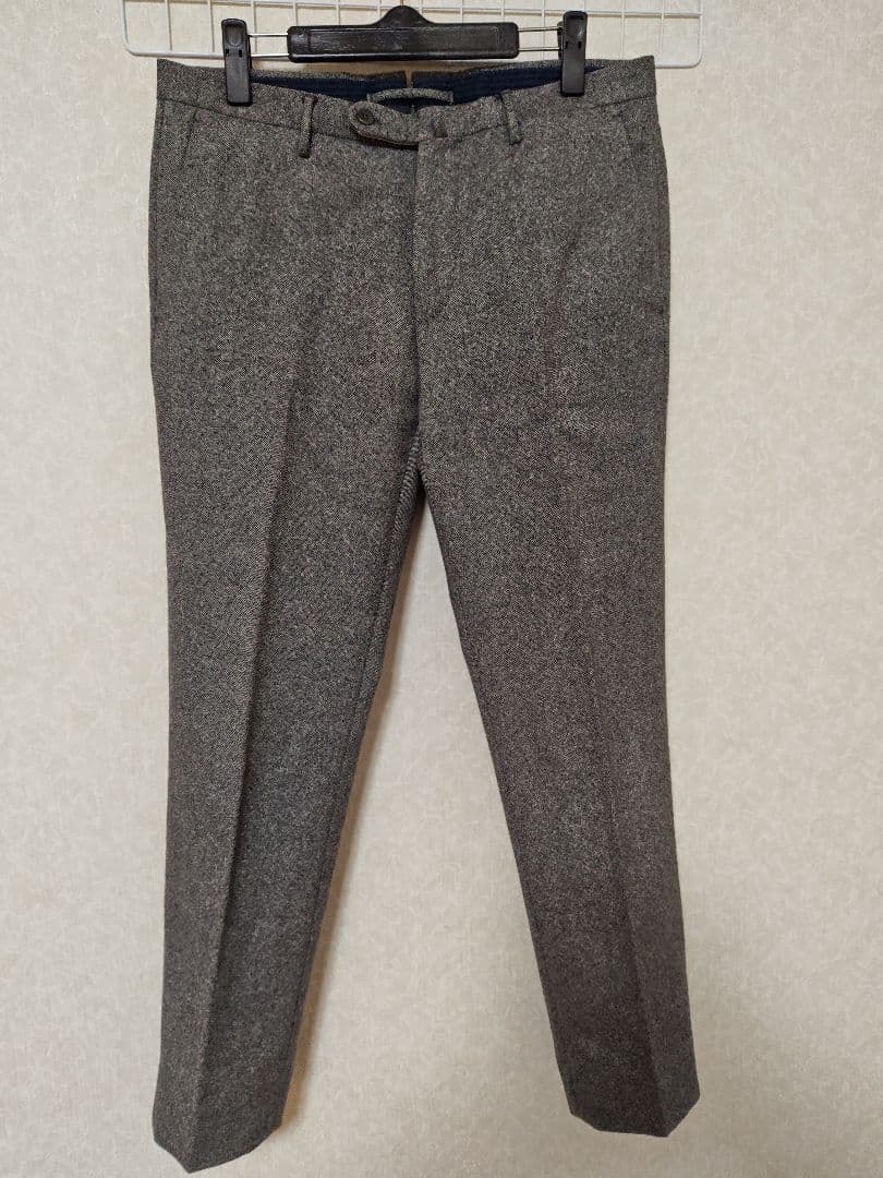 INCOTEX スラックス ツイード風 グレー 46 スリムフィット 秋冬