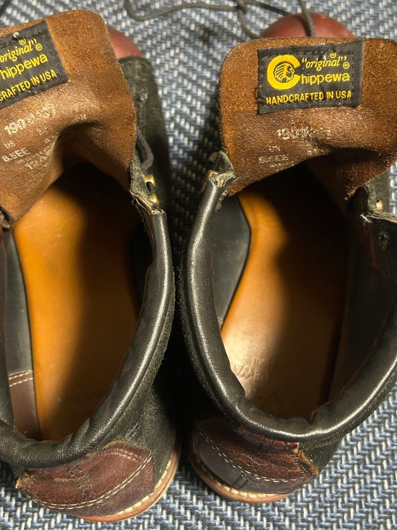 チペワ　モンキーブーツ　黒スエード　焦茶