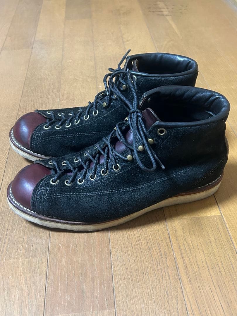 チペワ　モンキーブーツ　黒スエード　焦茶