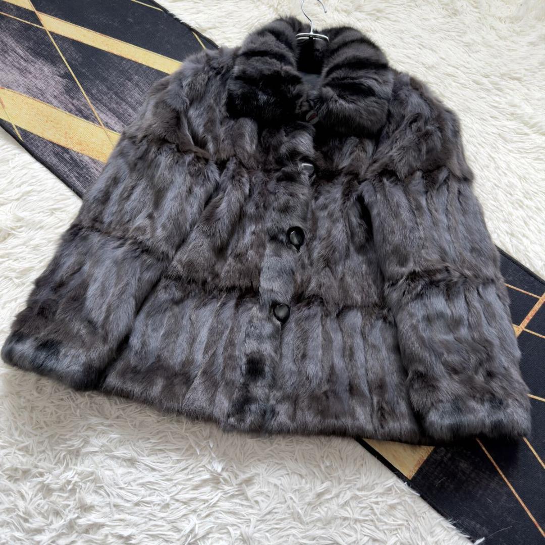 タグ付き/定価25万 総丈80/希少カラー ロリス ファーコート 軽量 毛皮XL