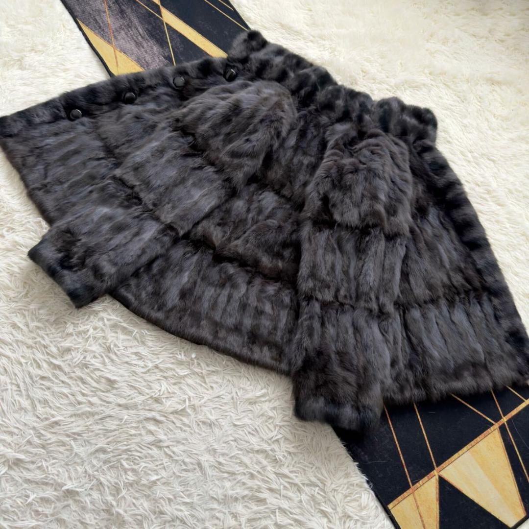 タグ付き/定価25万 総丈80/希少カラー ロリス ファーコート 軽量 毛皮XL