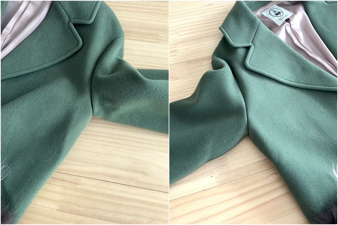 leur logette タスマニア ウールコート 1 M モスグリーン