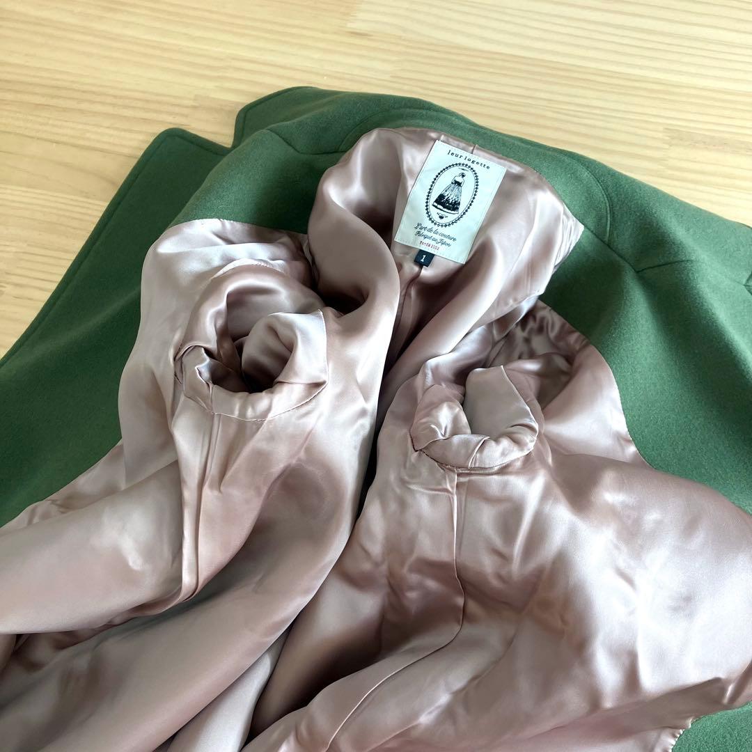 leur logette タスマニア ウールコート 1 M モスグリーン