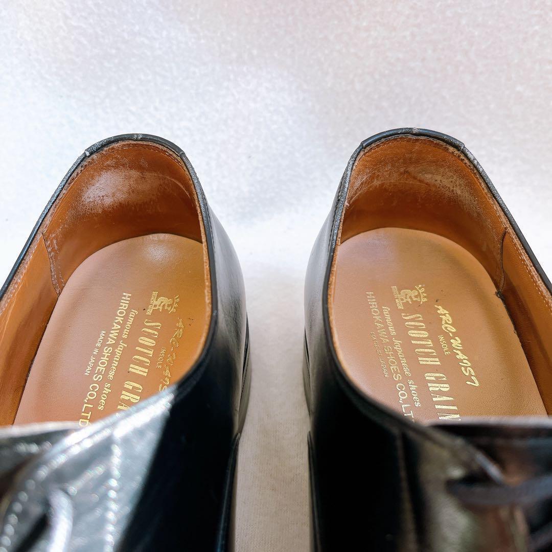 美品 スコッチグレイン オデッサ ストレートチップ 黒 本革 内羽根 ビジネス