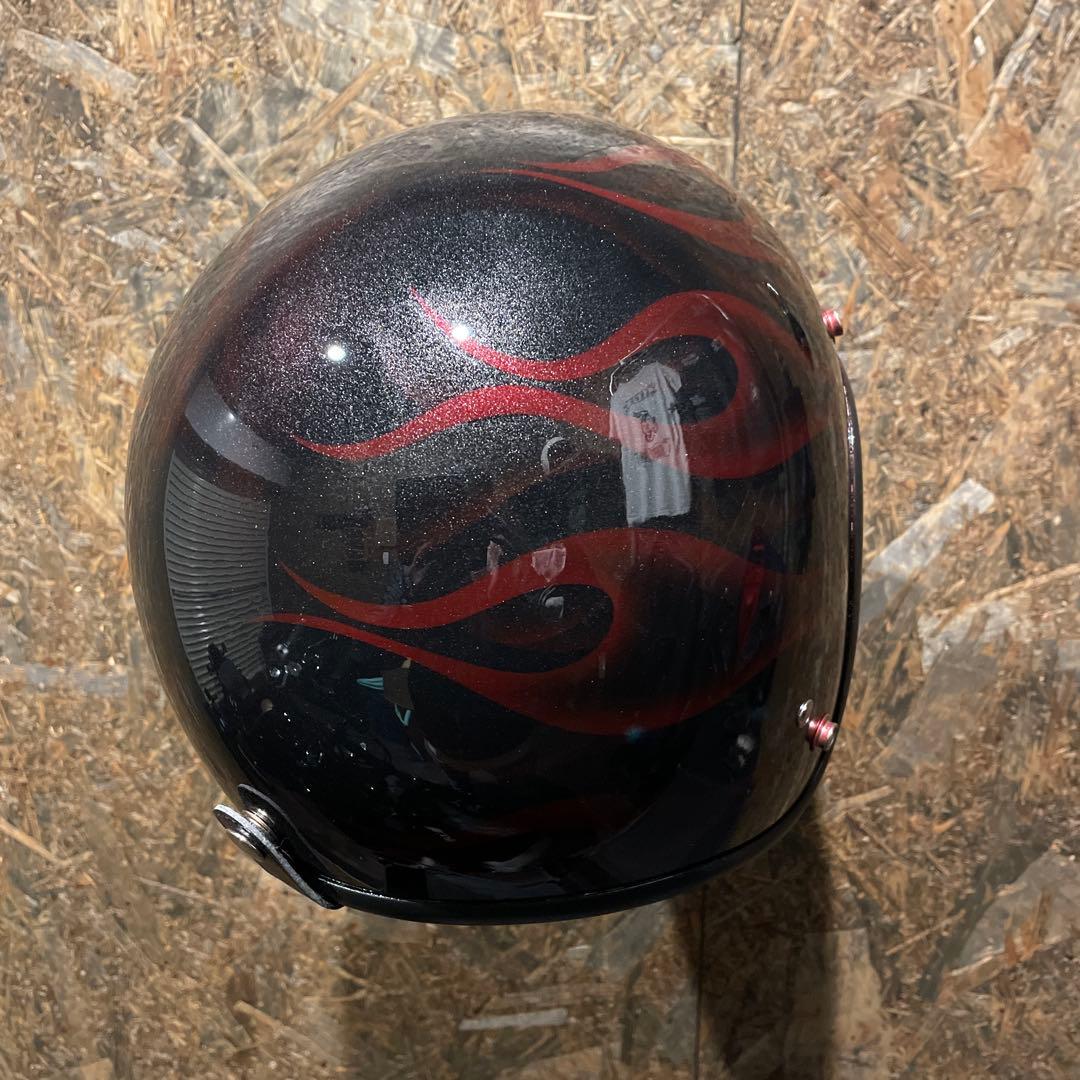 【新品未使用一点物】レッドファイヤー　ジェットヘルメット　カスタムペイント