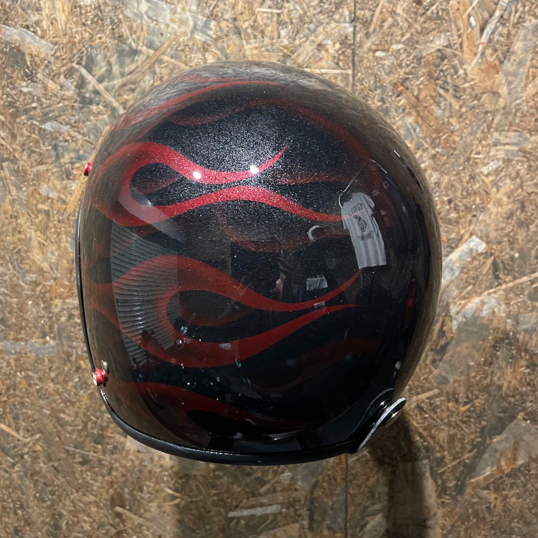 【新品未使用一点物】レッドファイヤー　ジェットヘルメット　カスタムペイント