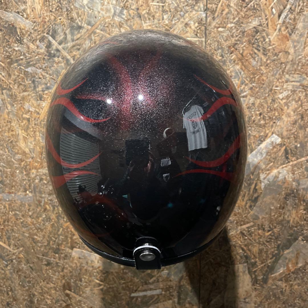 【新品未使用一点物】レッドファイヤー　ジェットヘルメット　カスタムペイント