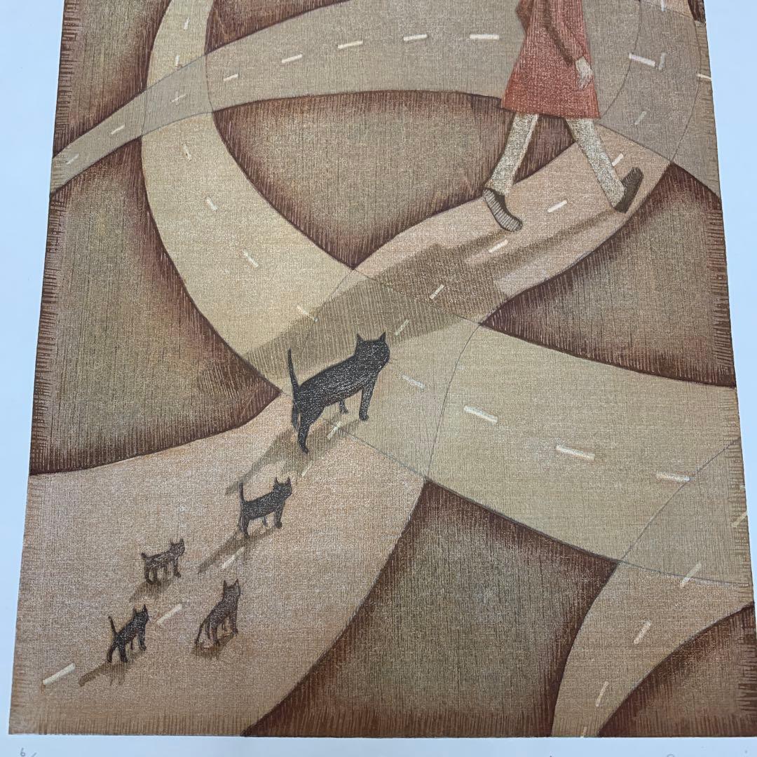 鈴木敦子「ついてくる」2007年　限定24 木版画