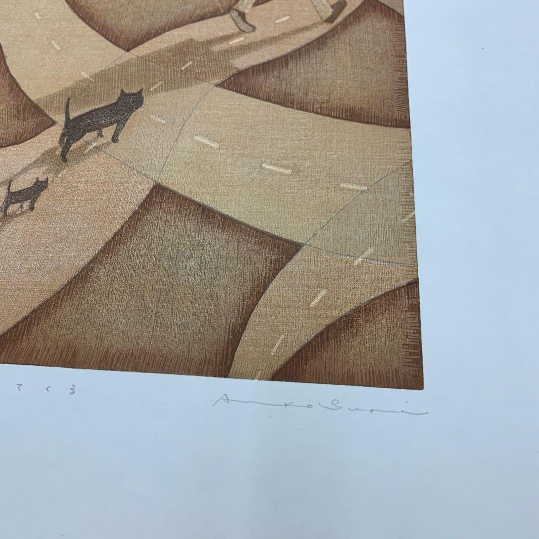 鈴木敦子「ついてくる」2007年　限定24 木版画