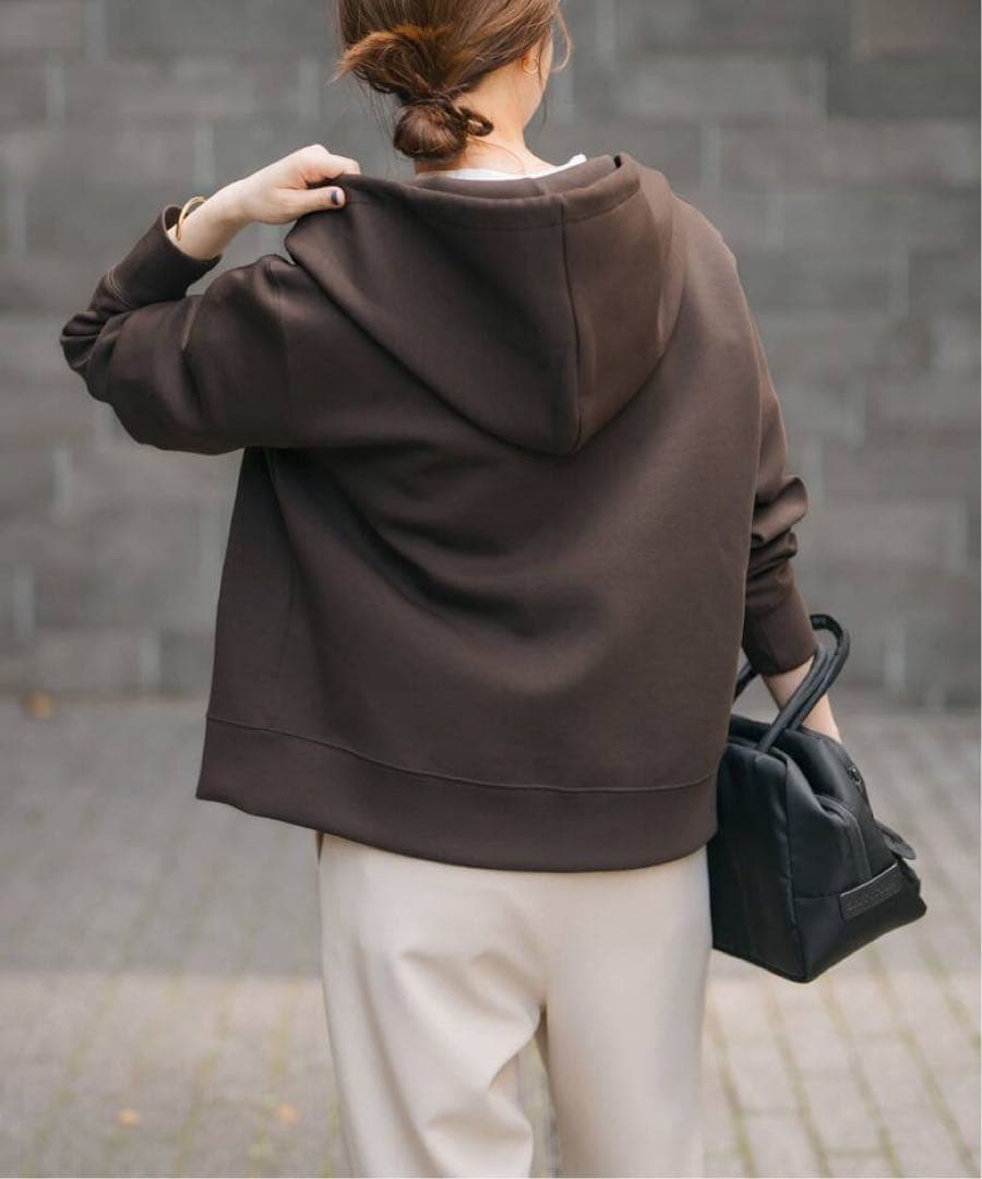 SpickandSpanストレッチジップフードパーカー