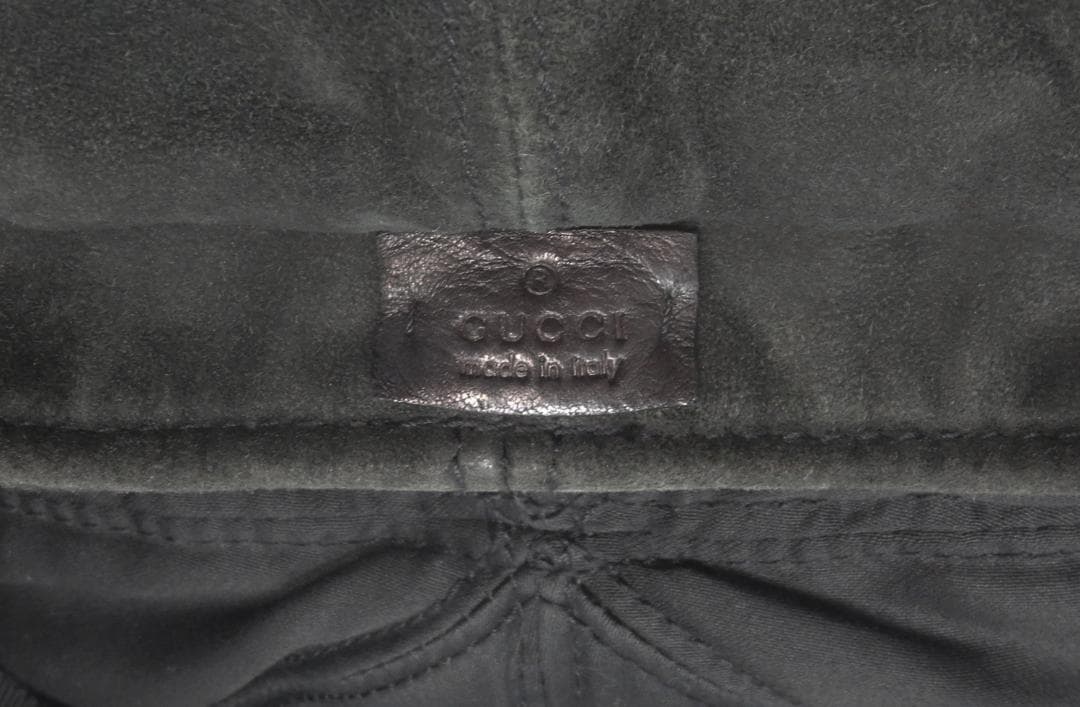 ♪GUCCI グッチ☆キャスケット☆革 スウェード レザー☆XL☆ブラック♪