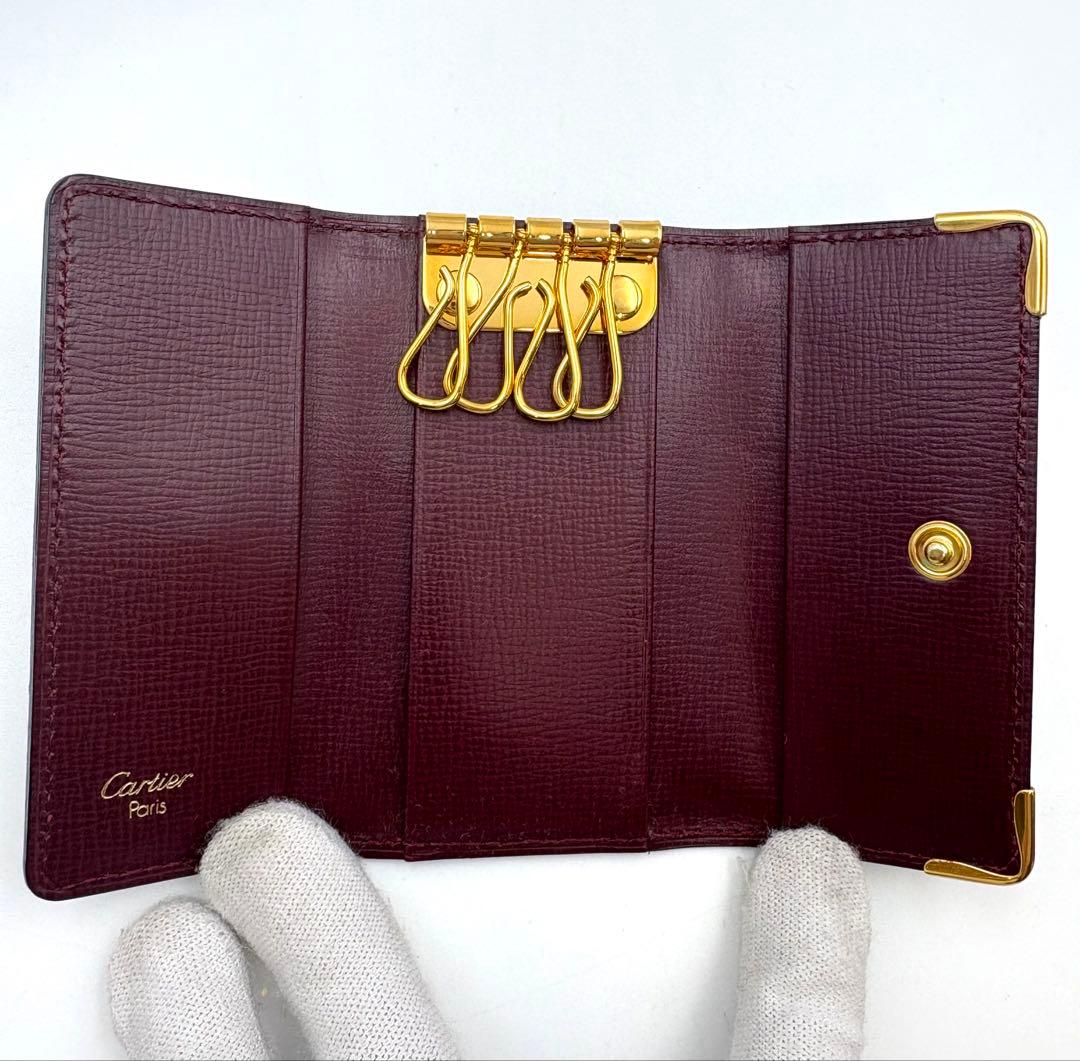 未使用保管品　カルティエ　マストライン 4連　キーケース ボルドー 箱付き