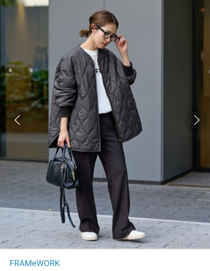 FRAMeWORK　キルティング2WAYテントブルゾン　ブラック