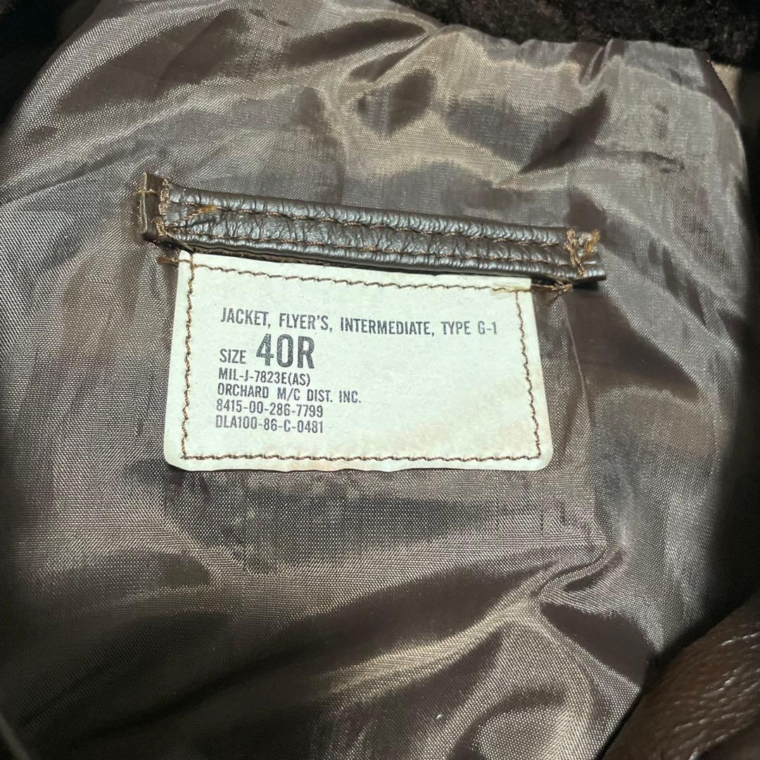 レア　86年製　米軍実物　ORCHARD社 G-1 フライトジャケット　40R