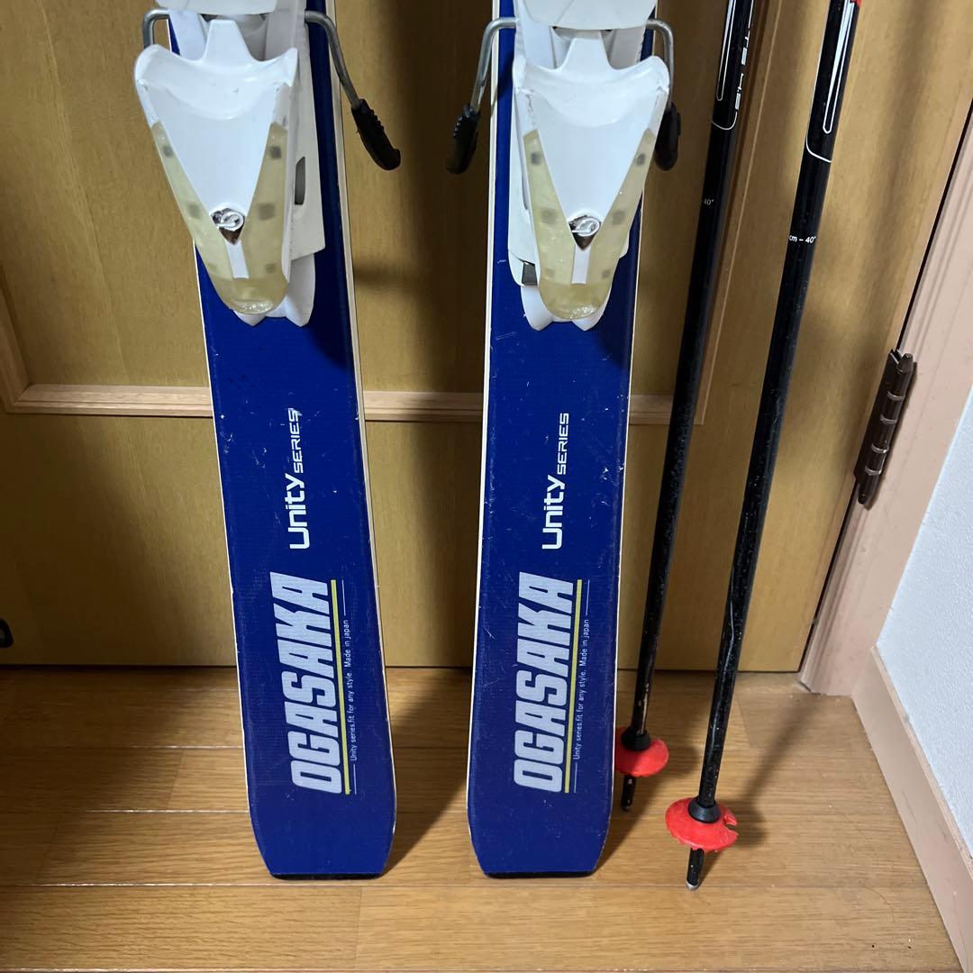 オガサカ　ユニティ　155cm AS-3 スキー板　ストック　ビンディング