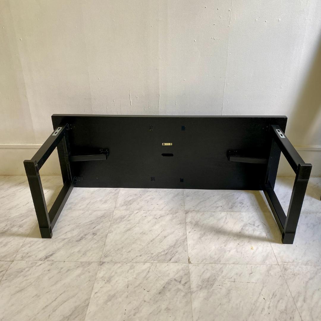 千翔 龍門堂 長テーブル 黒の木製テーブル8台セット 折りたたみ 和室