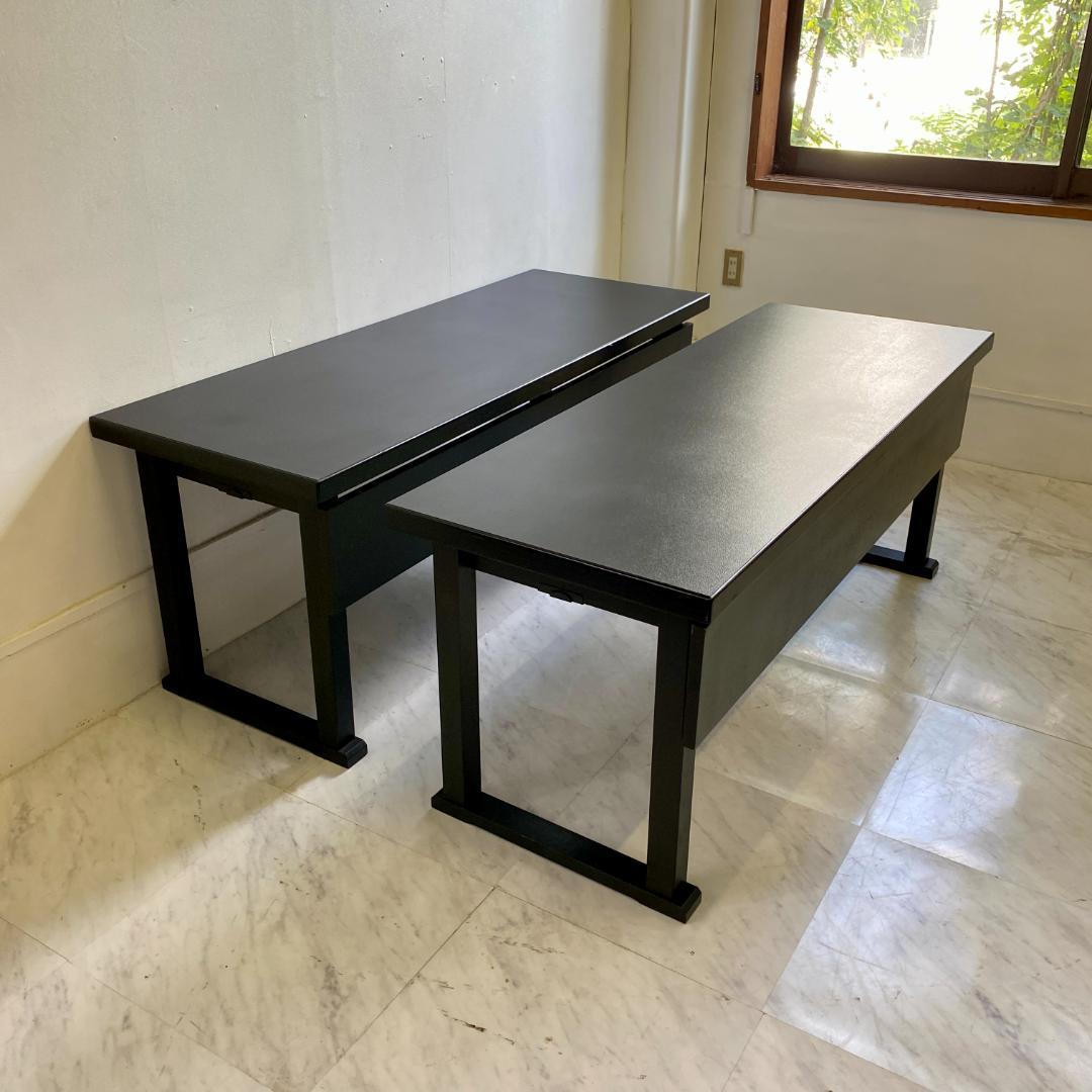 千翔 龍門堂 長テーブル 黒の木製テーブル8台セット 折りたたみ 和室