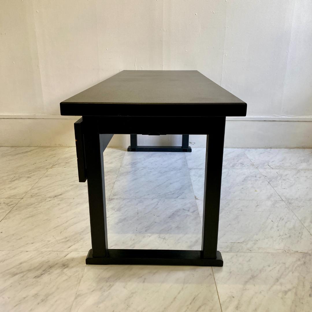 千翔 龍門堂 長テーブル 黒の木製テーブル8台セット 折りたたみ 和室