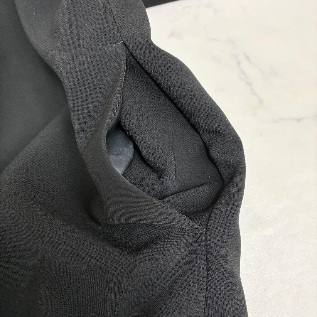 ローズティアラ　バックパールボタン ワンピース　大きいサイズ 46　ブラック