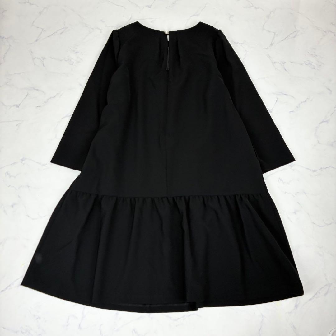 ローズティアラ　バックパールボタン ワンピース　大きいサイズ 46　ブラック
