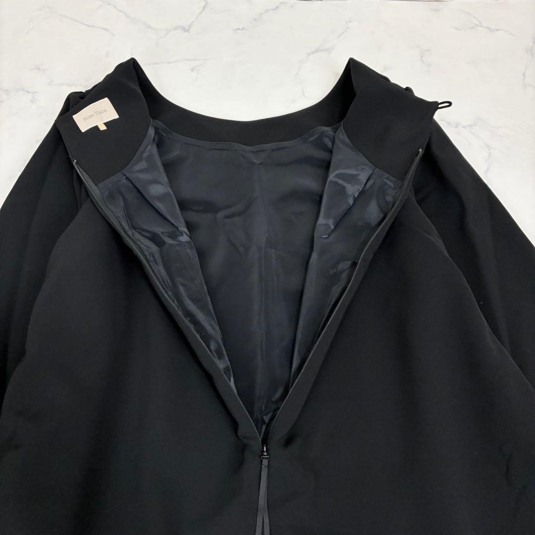 ローズティアラ　バックパールボタン ワンピース　大きいサイズ 46　ブラック