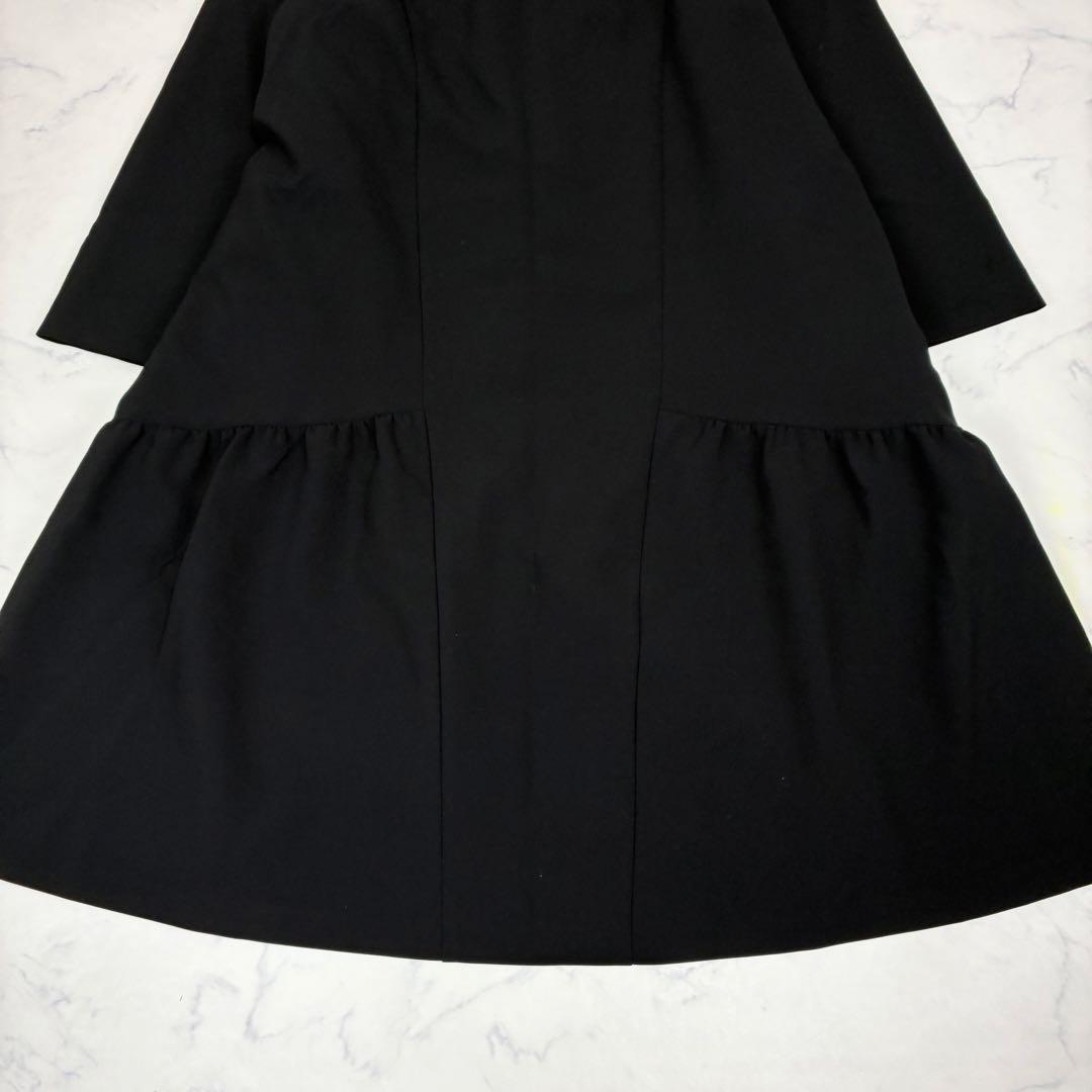 ローズティアラ　バックパールボタン ワンピース　大きいサイズ 46　ブラック