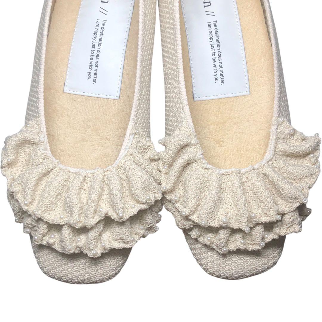 極美品 Offen オッフェン square-SHELL フラットパンプス