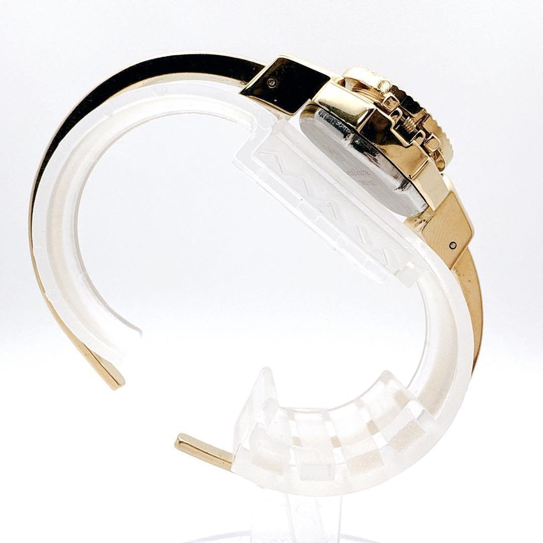 極美品✨ アンドレムッシュ　バングルウォッチ　花柄　フラワー ゴールド　スイス製