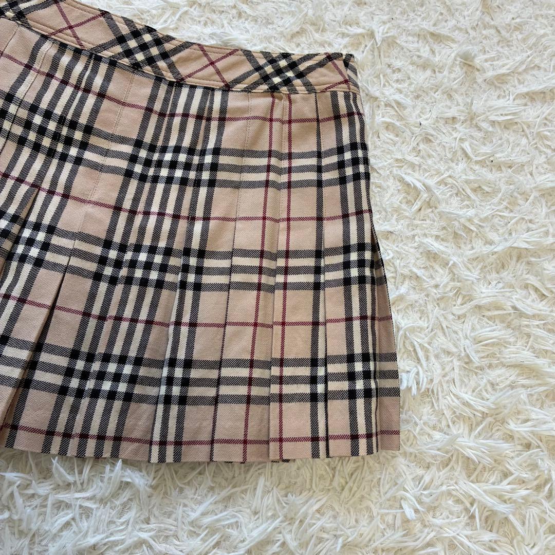 バーバリーブルーレーベル　ミニスカート　Sサイズ　プリーツ　ノバチェック　Y2K