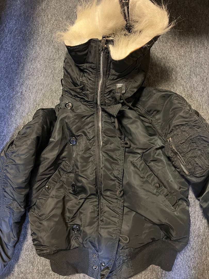 USA製 アルファ N-2B フライトジャケット Mミリタリージャケット 黒