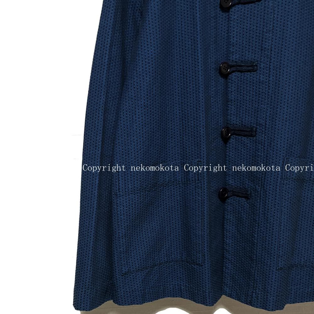 美品 BLUE BLUE 刺し子 チャイナ ジャケット 1 ブルーブルー