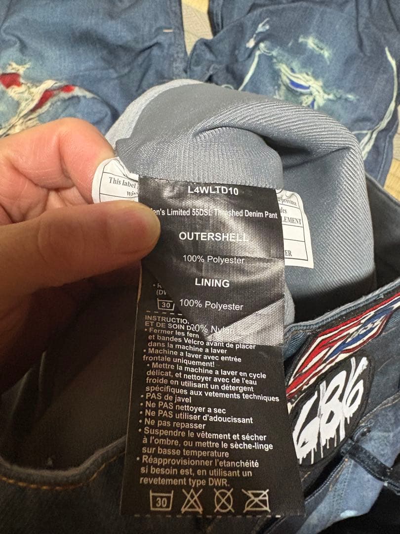 686 55 diesel コラボ　M ダメージ加工　スノーボード　パンツ