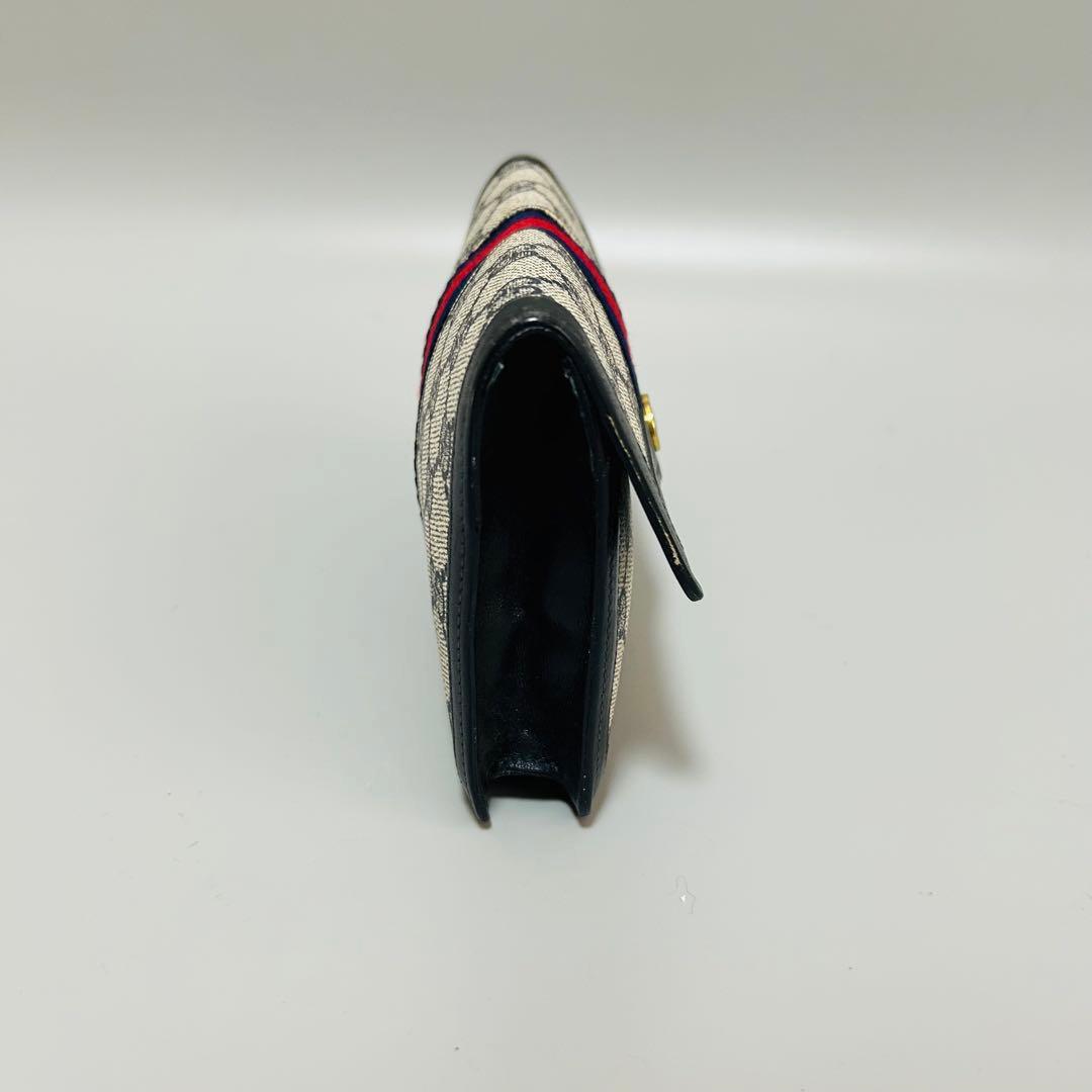 GUCCIグッチ GG柄 シェリーライン PVC×レザー クラッチバッグ ポーチ