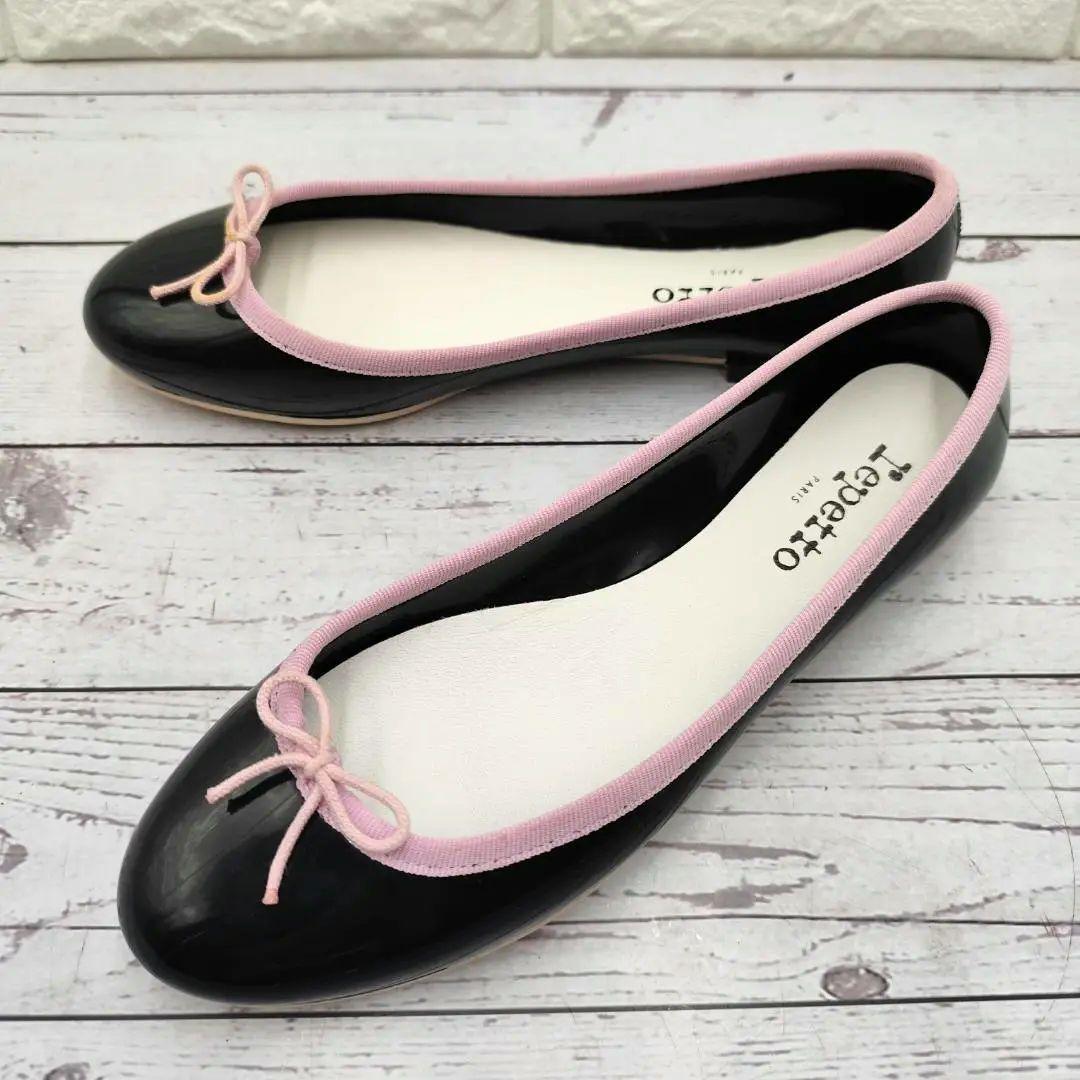 新品同様 Repetto バレエシューズ 濃紺 サンドリオン ラバー フラット