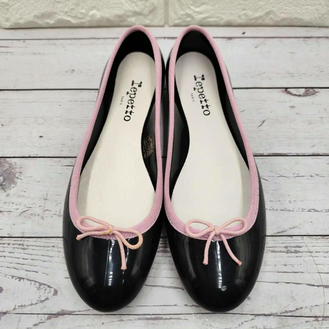 新品同様 Repetto バレエシューズ 濃紺 サンドリオン ラバー フラット
