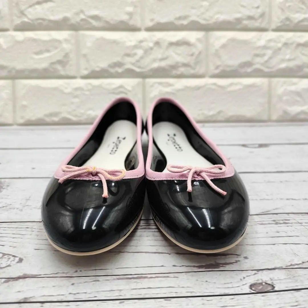 新品同様 Repetto バレエシューズ 濃紺 サンドリオン ラバー フラット