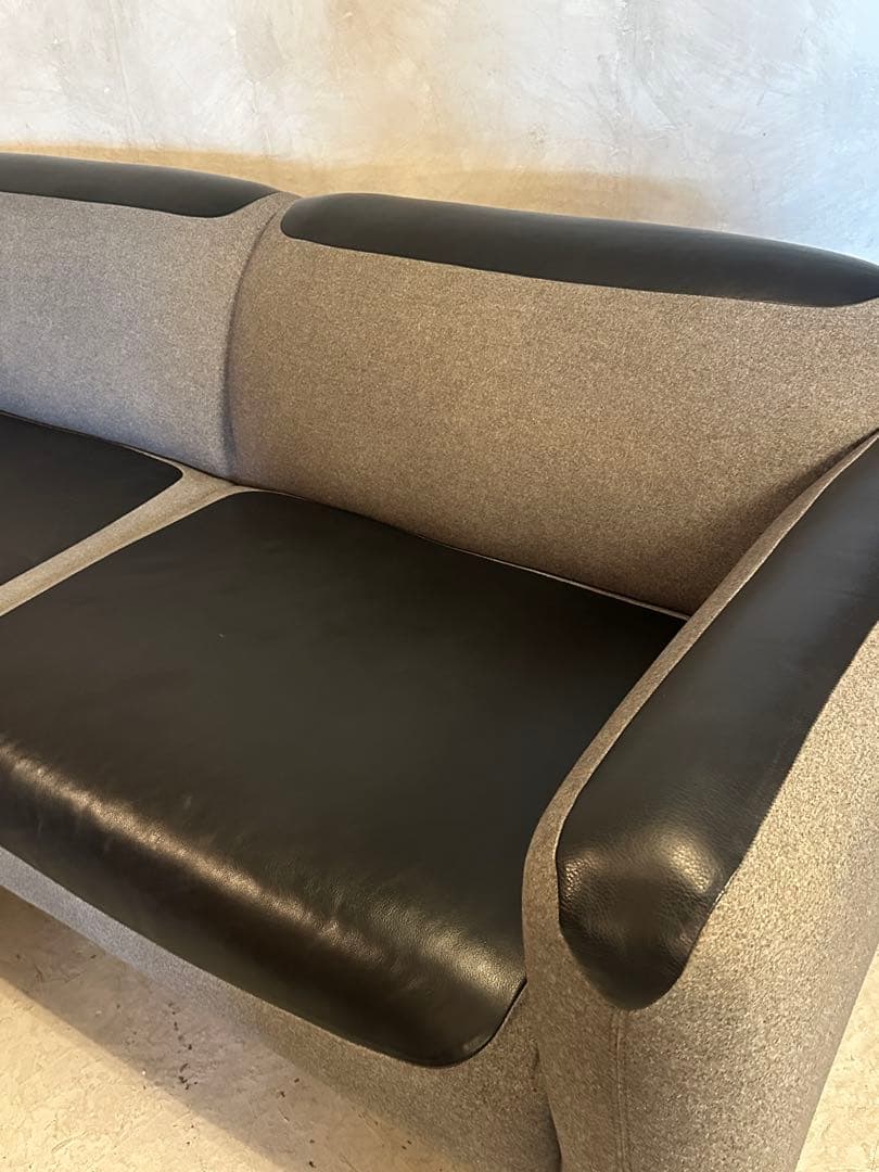 【東京23区配送無料】超高級　200cm レザー　デザイナーズ　ソファー　チェア