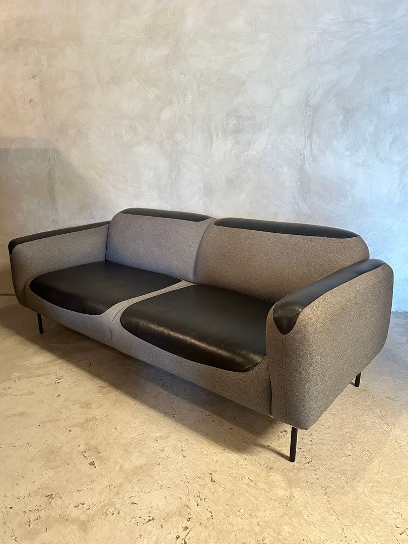 【東京23区配送無料】超高級　200cm レザー　デザイナーズ　ソファー　チェア