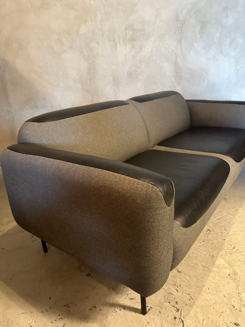 【東京23区配送無料】超高級　200cm レザー　デザイナーズ　ソファー　チェア