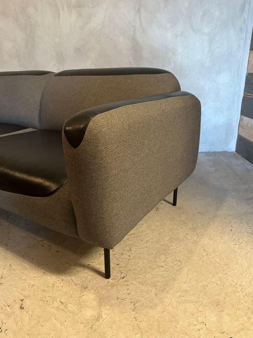 【東京23区配送無料】超高級　200cm レザー　デザイナーズ　ソファー　チェア