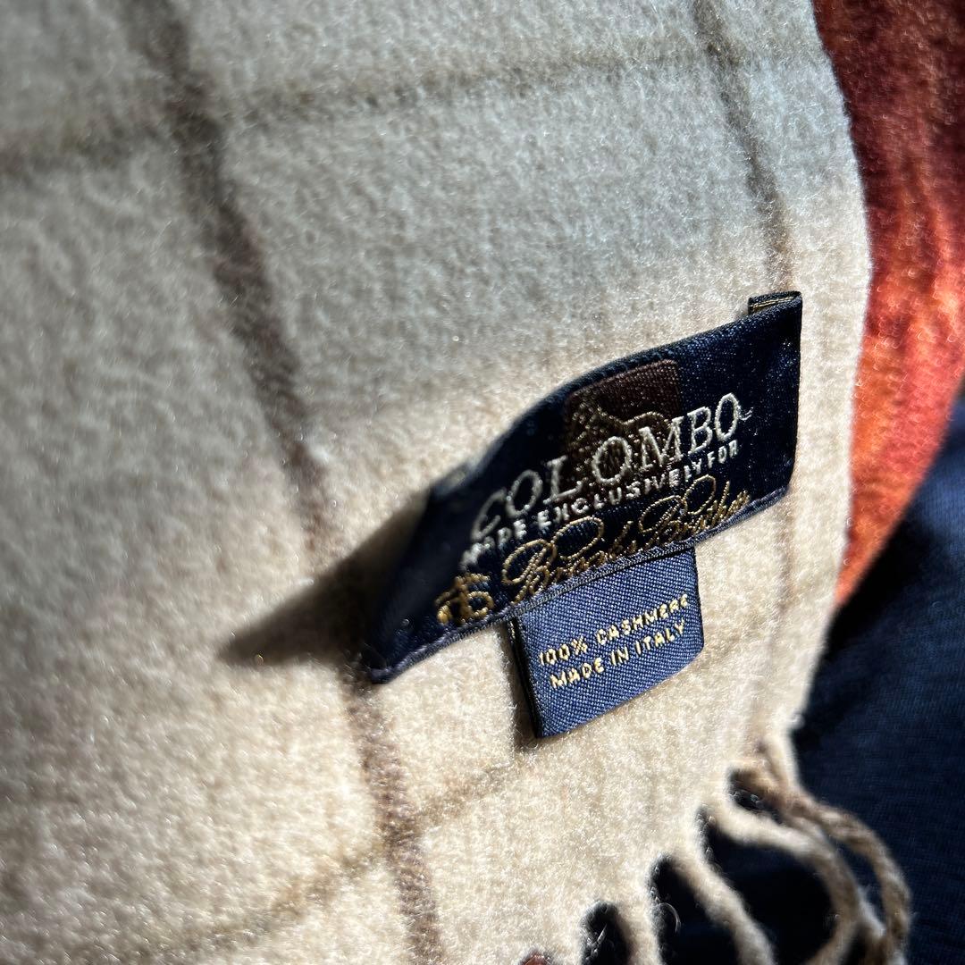 ブルックスブラザーズ　イタリア製　Colombo生地　カシミヤマフラー　訳あり