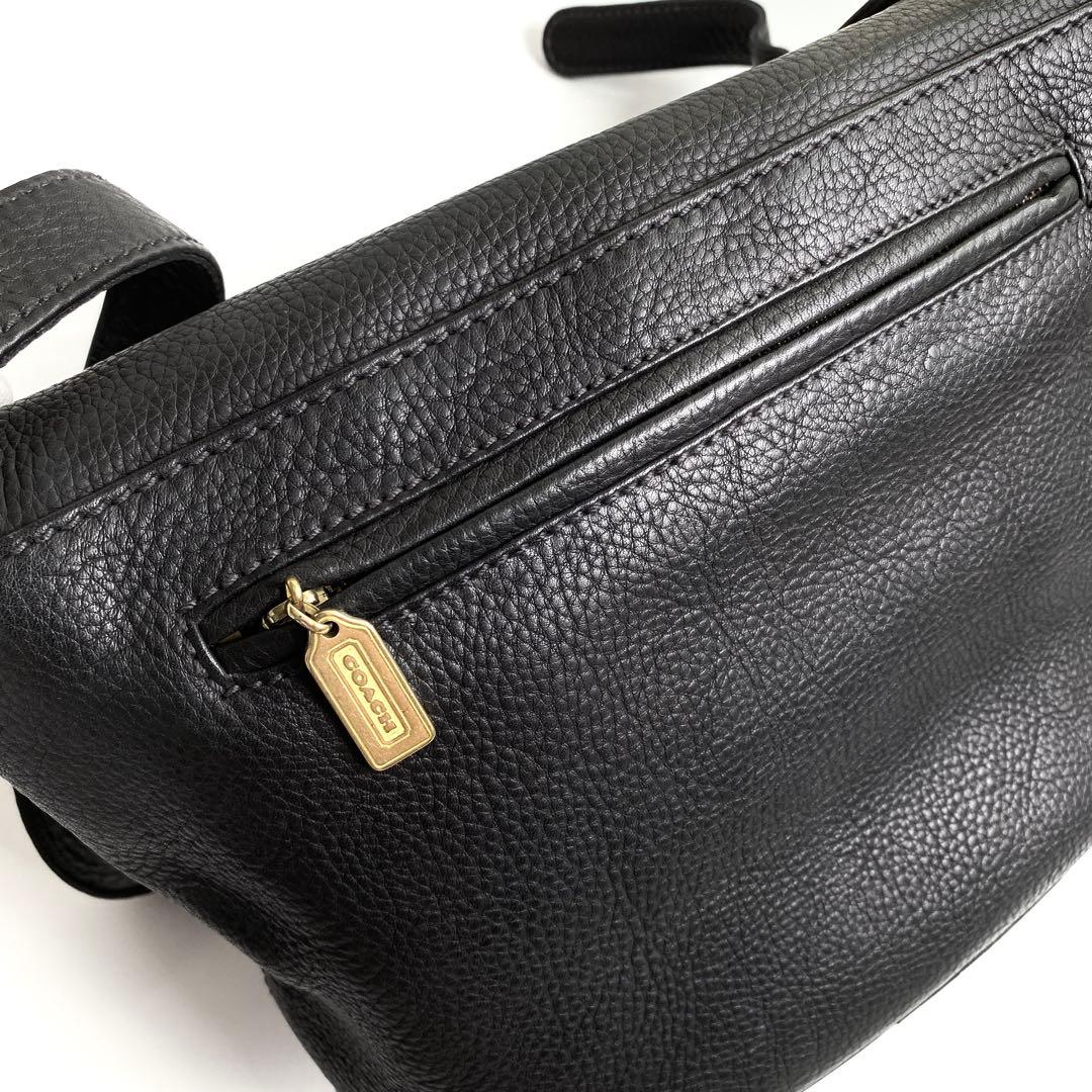 美品COACH オールドコーチ ショルダーバッグ クロスボディ シボ革 4935