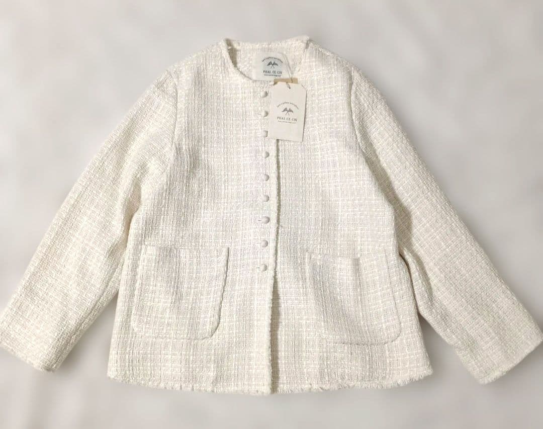 【あゆち】新品　PUAL CE CIN ツイード　ノーカラージャケット