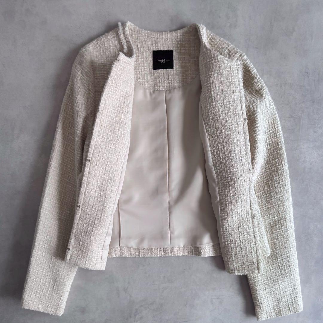 極美品▲定価2.8万▲Demi Luxe BEAMS ツイードジャケット L