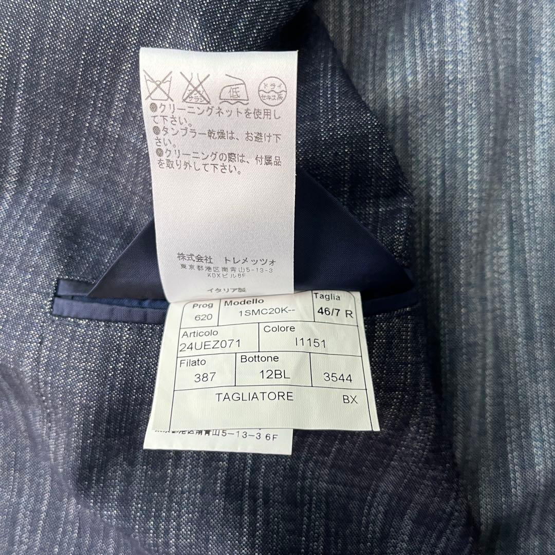 美品✨タリアトーレ デニム風 ダブル テーラードジャケット ネイビー 46