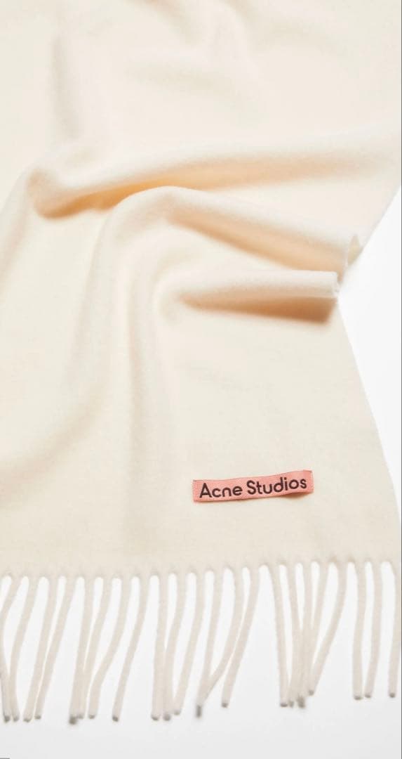 Acne Studios フリンジスカーフ クリーム色　マフラー　白